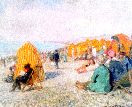 View of Dieppe's beach, 1929 - Nicolae Vermont