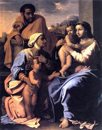 The Holy Family with St. Elizabeth and John the Baptist - Nicolas Poussin