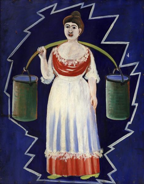 Woman with buckets - Нико Пиросмани