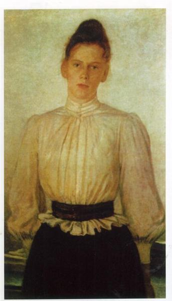 Retrato de  Maria Tolstaya, Filha de Liev Tolstói - Nikolai Ge