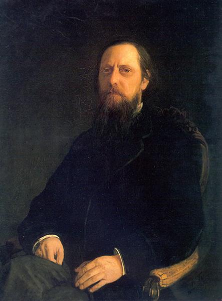 Portrait of the Author Mikhail Saltykov-Shchedrin - Nikolai Nikolajewitsch Ge