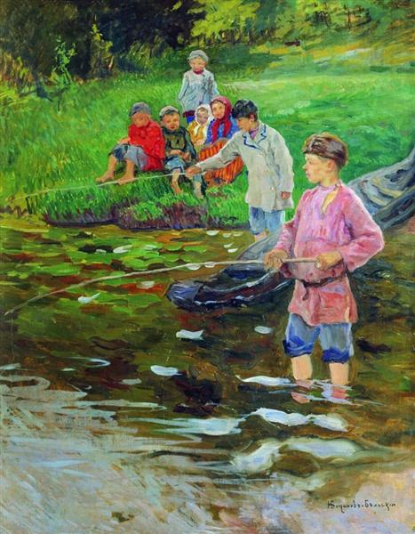 Children-Fishermen - Микола Богданов-Бєльський