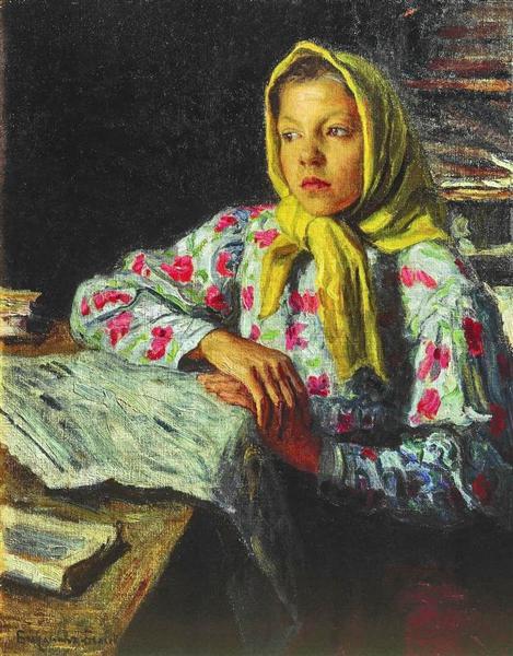 Portrait of a Girl, c.1910 - Микола Богданов-Бєльський