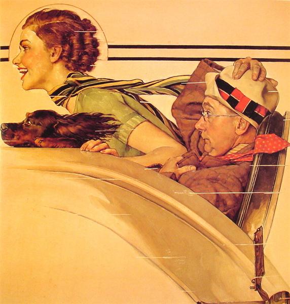 Couple in Rumble Seat, 1935 - 諾曼‧洛克威爾