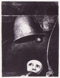 A funeral mask tolls bell - Odilon Redon
