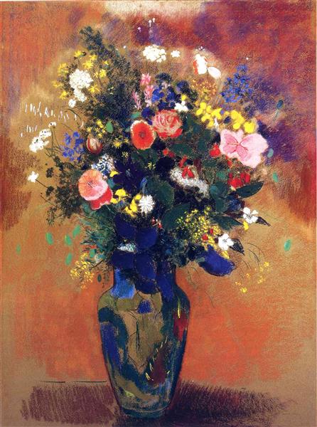 Large Bouquet of Wild Flowers - Odilon Redon