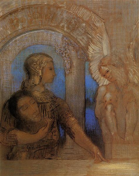 The Mystical Knight (Oedipus and the Sphinx), 1869 - 奥迪隆·雷东