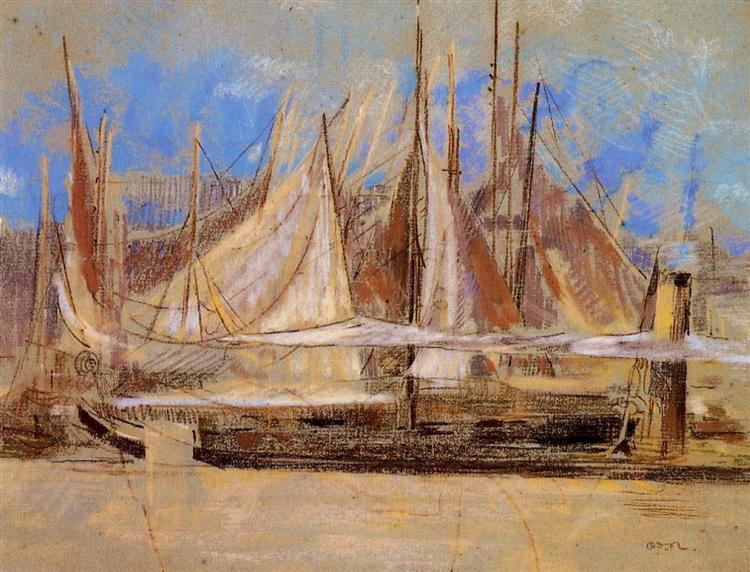 Yachts at Royan, 1902 - 奥迪隆·雷东