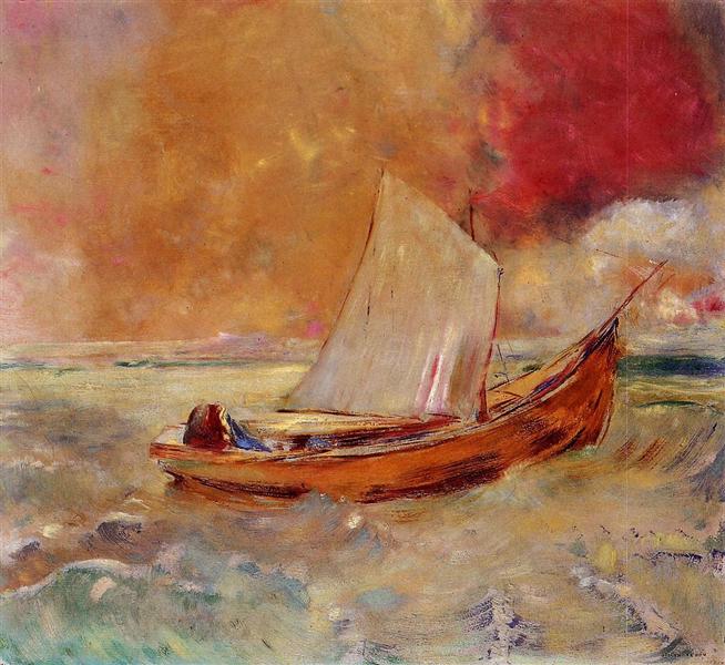 Yellow Boat, c.1910 - 奥迪隆·雷东