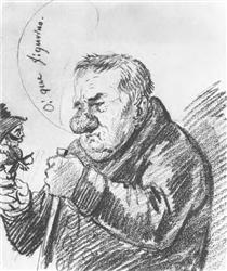 Portrait-caricature of Giacomo Quarenghi - Orest Adamowitsch Kiprenski