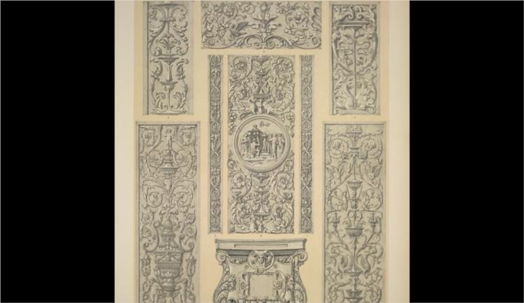 Renaissance Ornament no. 3. Renaissance ornaments in relief, from photographs taken from casts in the Crystal Palace, Sydenham - 歐文·瓊斯