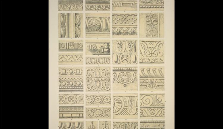 Renaissance Ornament no. 9. Ornaments from stone and wood from the collections of the and Louvre and Hotel Cluny - Оуэн Джонс