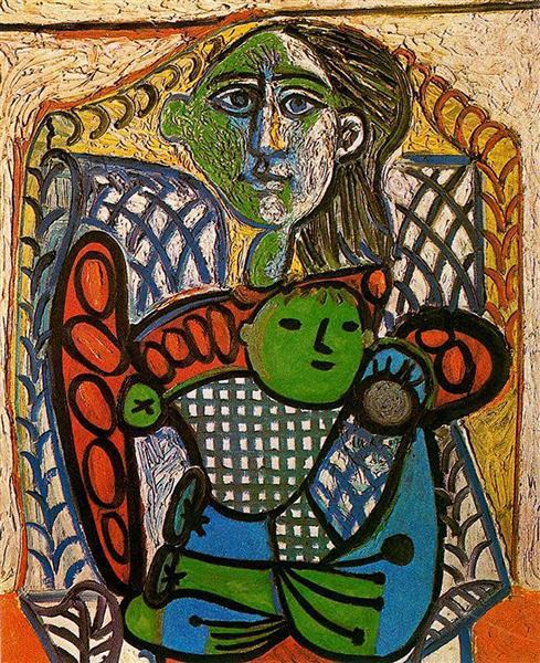 Claude in the arms of his mother, 1948 - Pablo Picasso