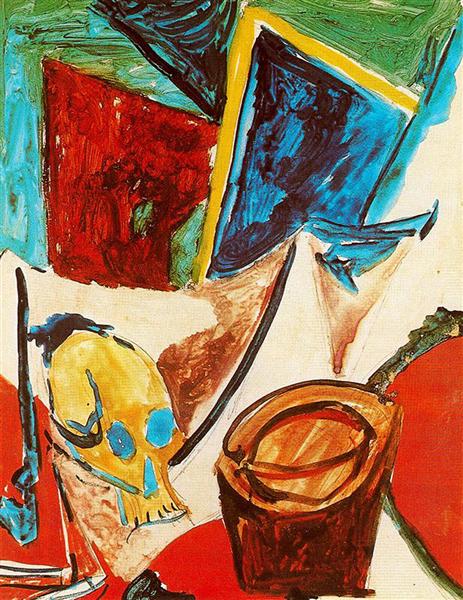 Composition with skull (study), c.1907 - Pablo Picasso