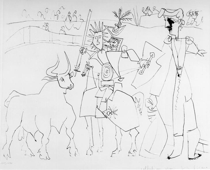 Picador on the horseback on arena, 1951 - Pablo Picasso
