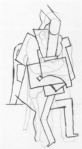 Seated man with his arms crossed, 1915 - Pablo Picasso