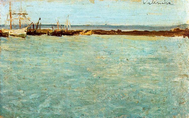 View of the port of Valencia, 1895 - Pablo Picasso