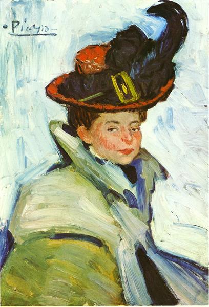 Woman with hat, 1901 - 畢卡索
