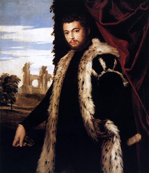 Portrait of a Young Man Wearing Lynx Fur, 1551 - 1553 - Паоло Веронезе