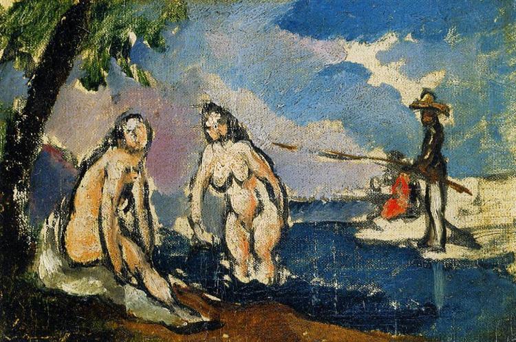 Bathers and Fisherman with a Line, 1872 - Paul Cezanne