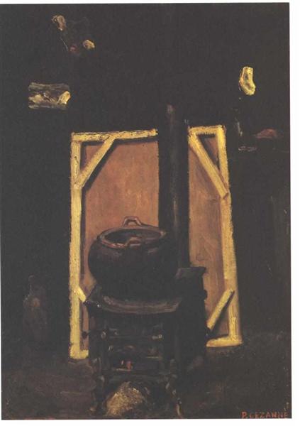 Stove in the atelier, 1865 - 塞尚