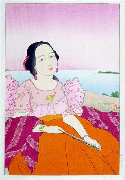 Portrait of a Chamorro Woman - Red, 1934 - Поль Жакуле