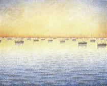 Soleil couchant, pêche à la sardine, Concarneau - Paul Signac