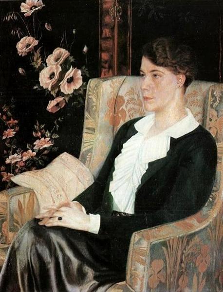 Portrait of Evdokiya Nikolaevna Glebova, the Artist's Sister, 1915 - Pawel Nikolajewitsch Filonow