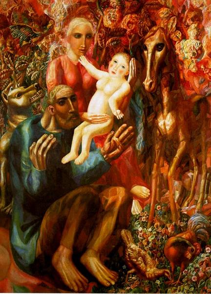 A Peasant Family (The Holy Family), 1914 - Pavel Filonov