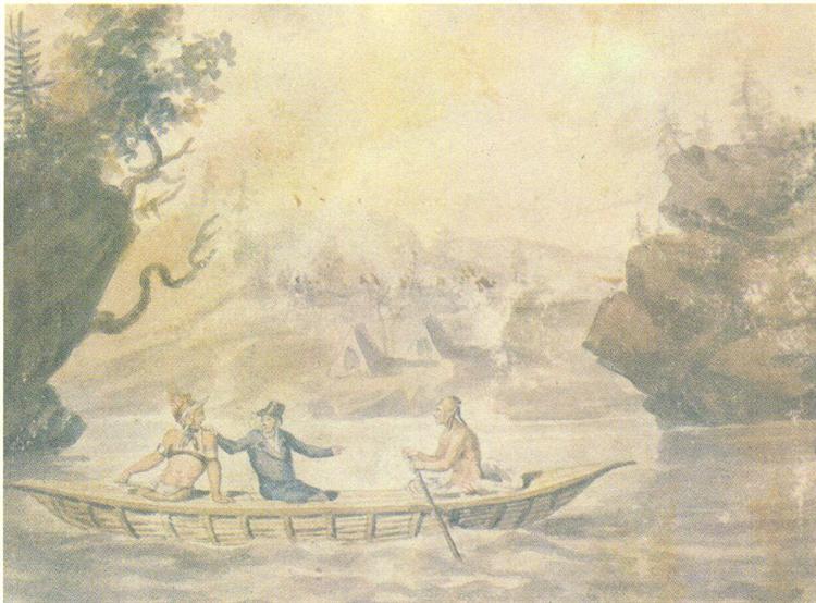 American Indians in the boat, c.1812 - Павел Свиньин