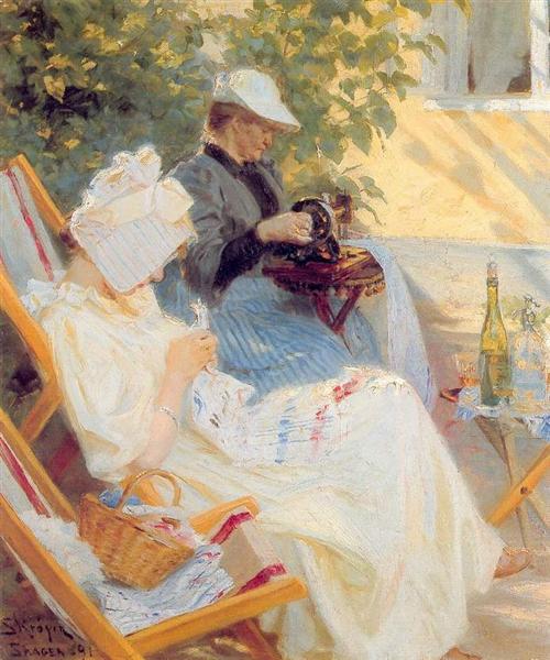 Marie and Her Mother in the Garden, 1891 - Педер Северин Кройєр