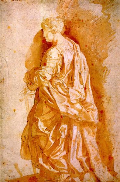 Study for a Standing Female Saint, c.1607 - Peter Paul Rubens