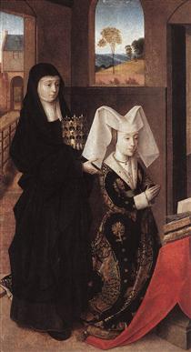 Isabel de Portugal com Santa Elisabeth - Petrus Christus