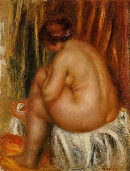 After Bathing (nude study), 1910 - Пьер Огюст Ренуар
