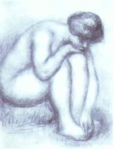 Bather Drying Herself - Pierre-Auguste Renoir