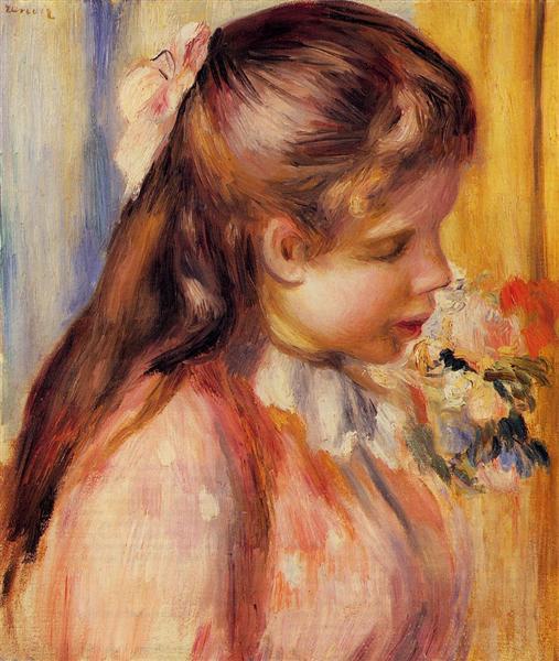 Bust of a Young Girl, c.1895 - Пьер Огюст Ренуар