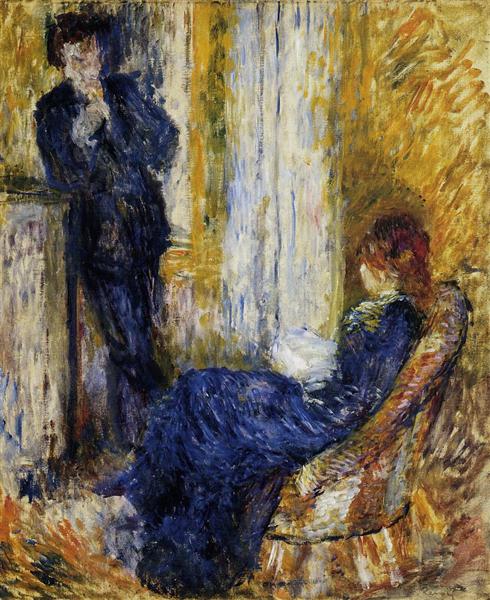 By the Fireside, 1875 - Auguste Renoir