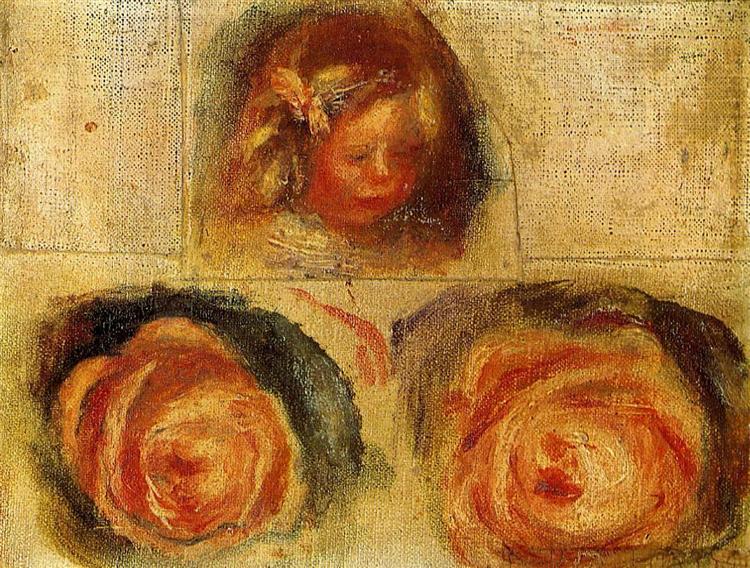 Coco and Roses (study) - Pierre-Auguste Renoir
