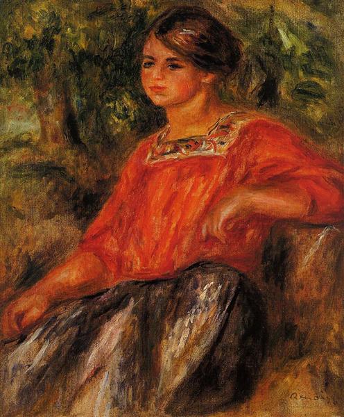 Gabrielle in the Garden at Cagnes, 1911 - Pierre-Auguste Renoir