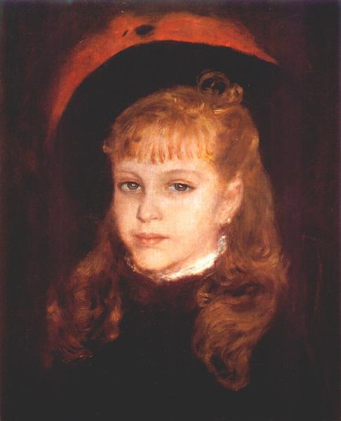 Girl with a pink feather, 1876 - Auguste Renoir