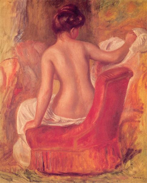Nude in a Chair, 1900 - Пьер Огюст Ренуар