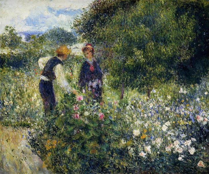 Picking Flowers, 1875 - Пьер Огюст Ренуар