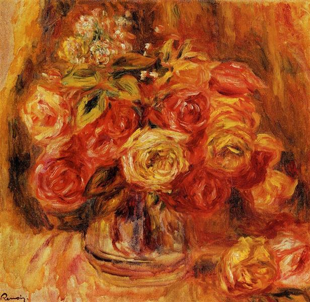 Roses in a Vase, c.1911 - 1912 - 雷諾瓦