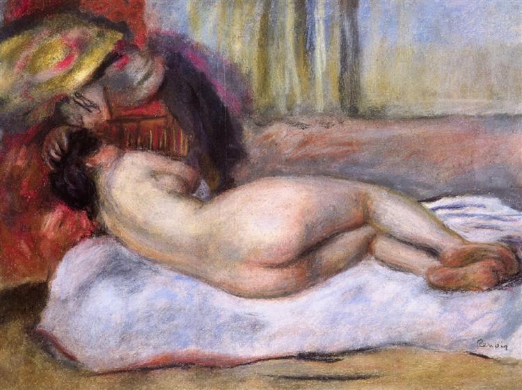 Sleeping Nude with Hat (Repose) - Пьер Огюст Ренуар