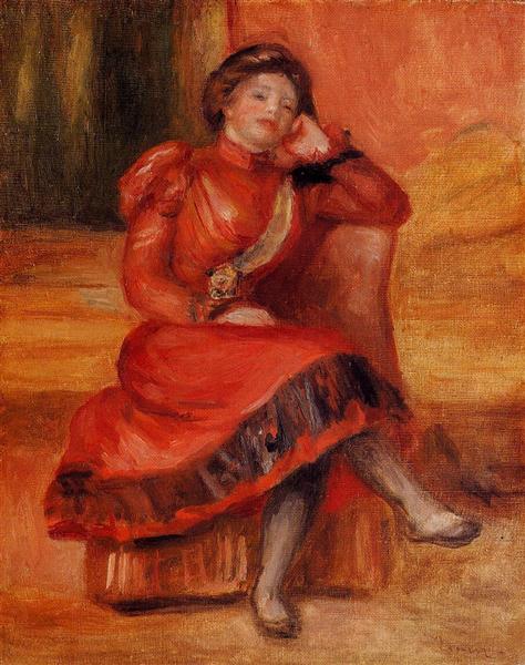 Spanish Dancer in a Red Dress, c.1896 - 雷諾瓦