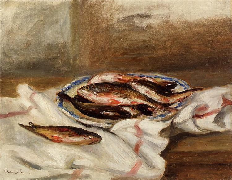 Still Life with Fish, c.1890 - 雷諾瓦
