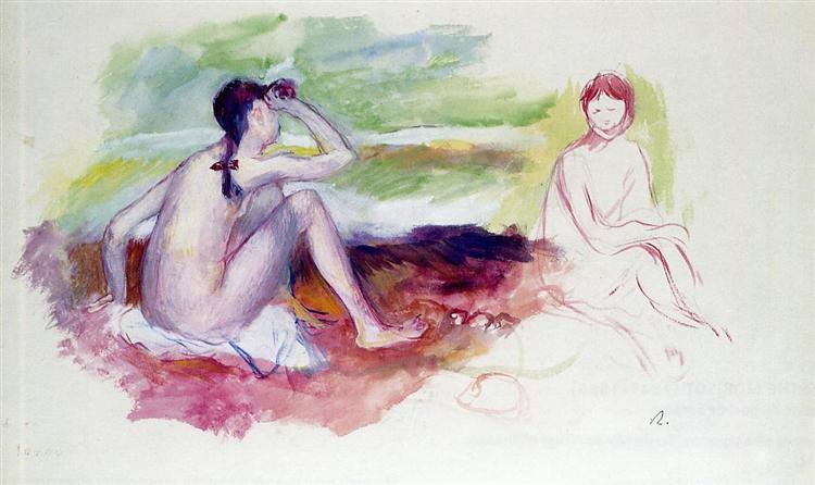 Two Bathers - Auguste Renoir