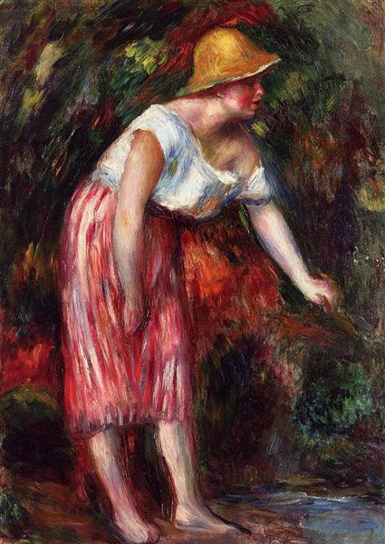 Woman in a Straw Hat - Auguste Renoir