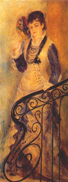 Woman on a Staircase, c.1876 - Pierre-Auguste Renoir
