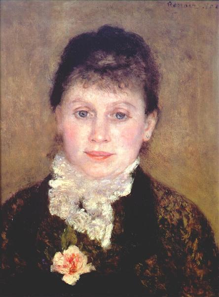 Woman with a white jabot, 1880 - Пьер Огюст Ренуар